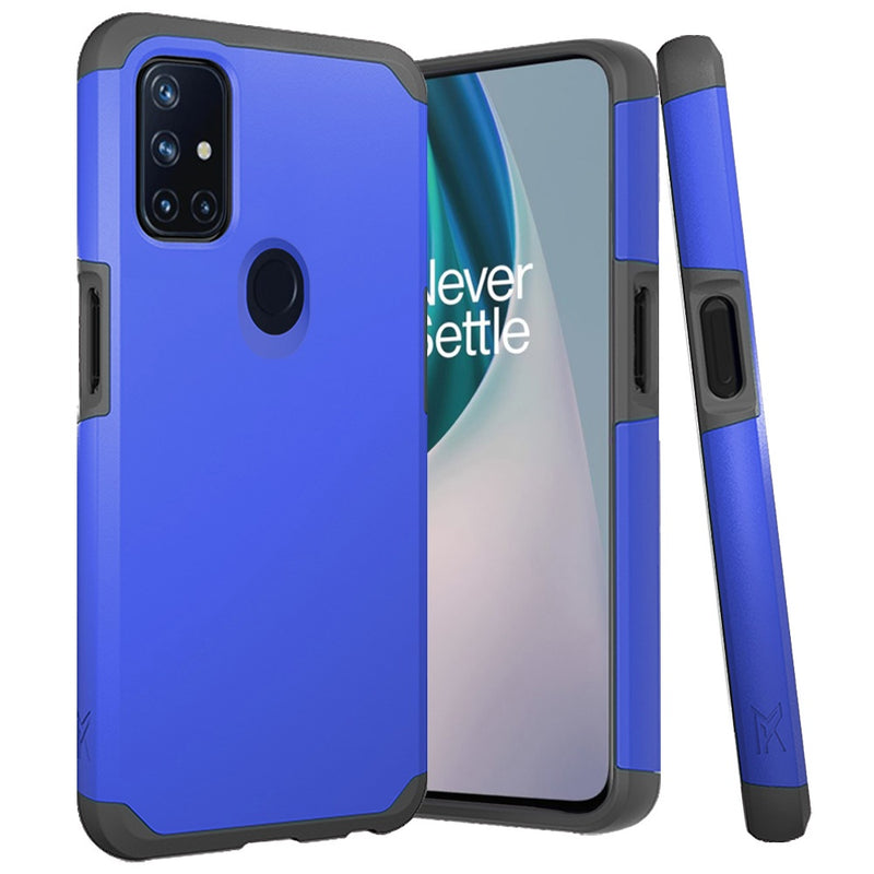 For OnePlus Nord N10 5G Premium Minimalistic Slim Tough ShockProof Hybrid Case Cover - Classic Blue