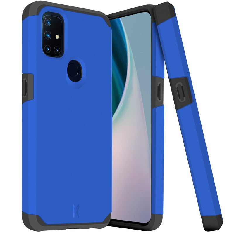 For OnePlus Nord N10 5G Premium Minimalistic Slim Tough ShockProof Hybrid Case Cover - Classic Blue