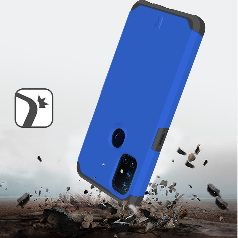 For OnePlus Nord N10 5G Premium Minimalistic Slim Tough ShockProof Hybrid Case Cover - Classic Blue