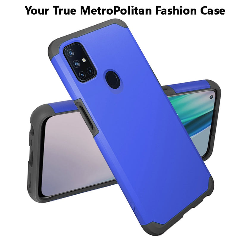 For OnePlus Nord N10 5G Premium Minimalistic Slim Tough ShockProof Hybrid Case Cover - Classic Blue