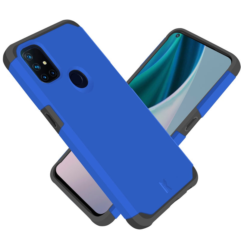 For OnePlus Nord N10 5G Premium Minimalistic Slim Tough ShockProof Hybrid Case Cover - Classic Blue