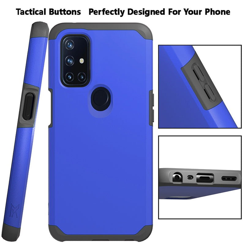 For OnePlus Nord N10 5G Premium Minimalistic Slim Tough ShockProof Hybrid Case Cover - Classic Blue