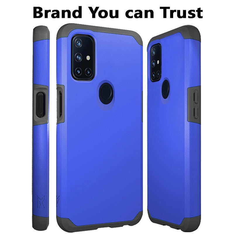 For OnePlus Nord N10 5G Premium Minimalistic Slim Tough ShockProof Hybrid Case Cover - Classic Blue