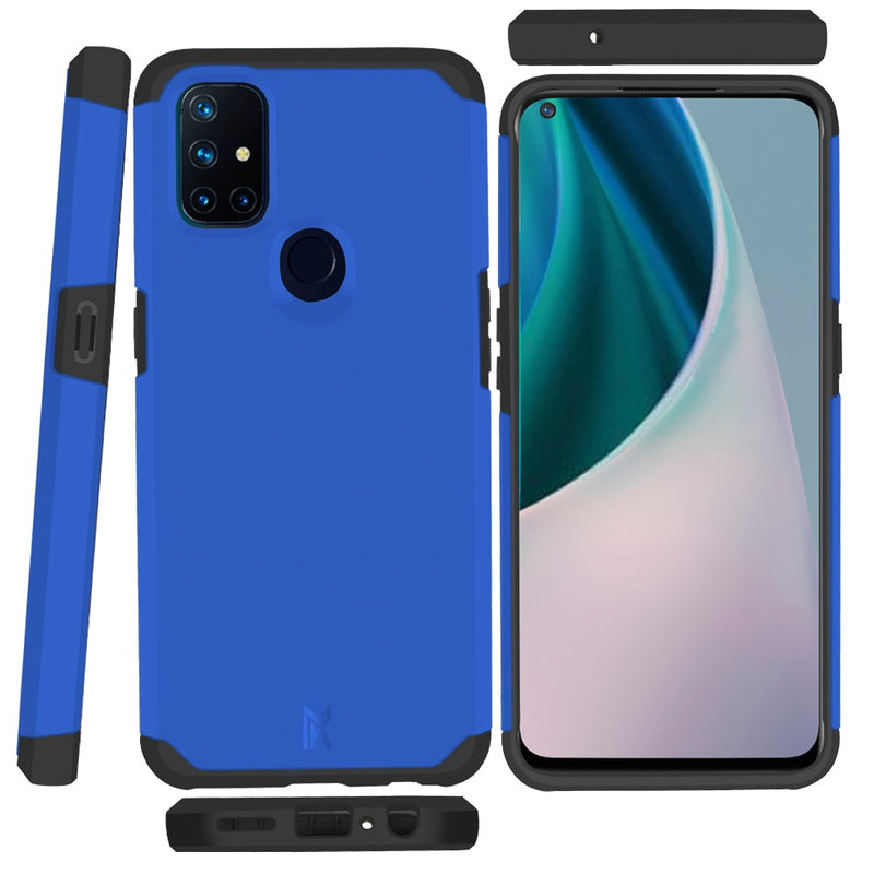 For OnePlus Nord N10 5G Premium Minimalistic Slim Tough ShockProof Hybrid Case Cover - Classic Blue