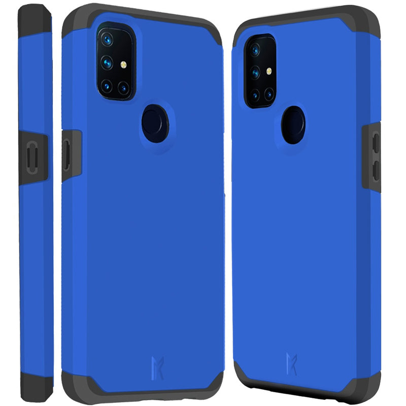 For OnePlus Nord N10 5G Premium Minimalistic Slim Tough ShockProof Hybrid Case Cover - Classic Blue