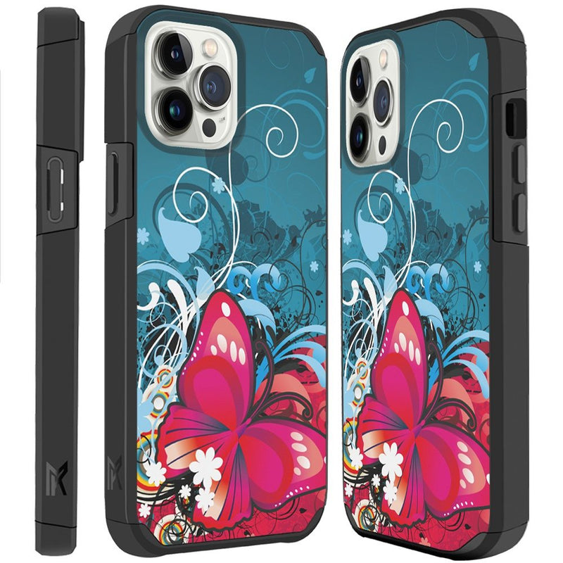 For iPhone 13 Pro Max Premium Minimalistic Slim Tough ShockProof Hybrid Case Cover - Butterfly Bliss