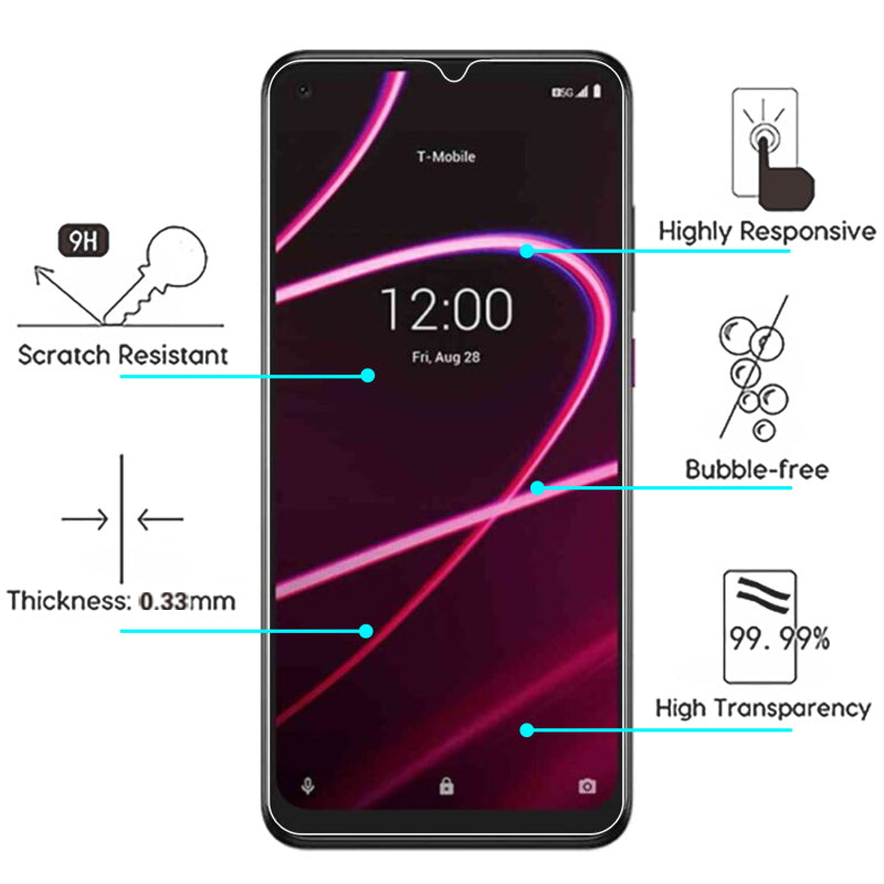 MyBat Tempered Glass Screen Protector (2.5D) for T-mobile REVVL V+ 5G - Clear