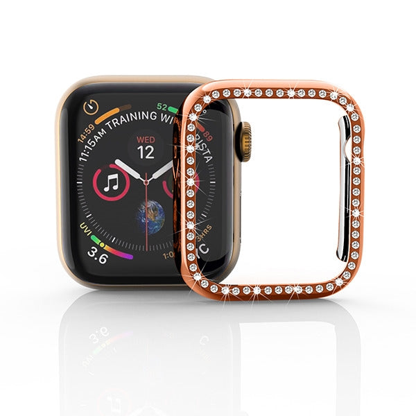 MyBat Electroplated Apple Watch Case (with Diamonds) for Apple Watch Series 4 40mm/Watch SE 40mm / Watch Series 6 40mm - Rose Gold