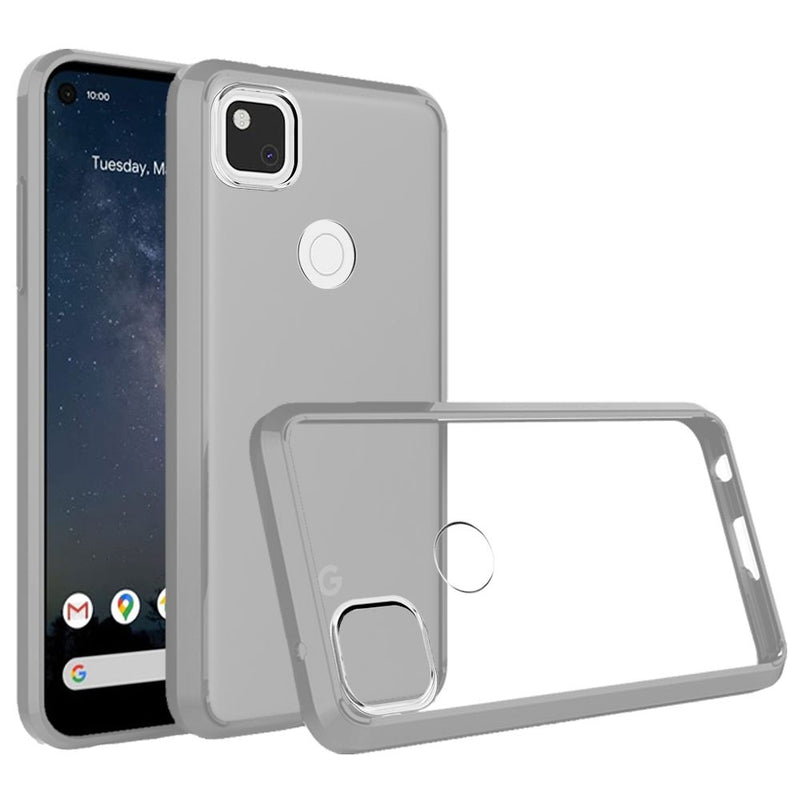 For Google Pixel 4a Clear Transparent Hybrid Case Cover - Clear PC + Clear TPU