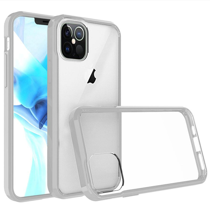 Clear Transparent Hybrid Case Cover For iPhone 12/Pro (6.1 Only)- Clear PC + Clear TPU
