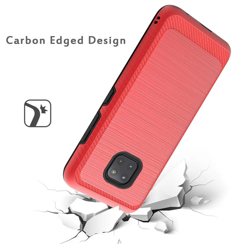 For Motorola Moto G Power 2021 Slim Brushed Hybrid with Design Edged Lining - Red