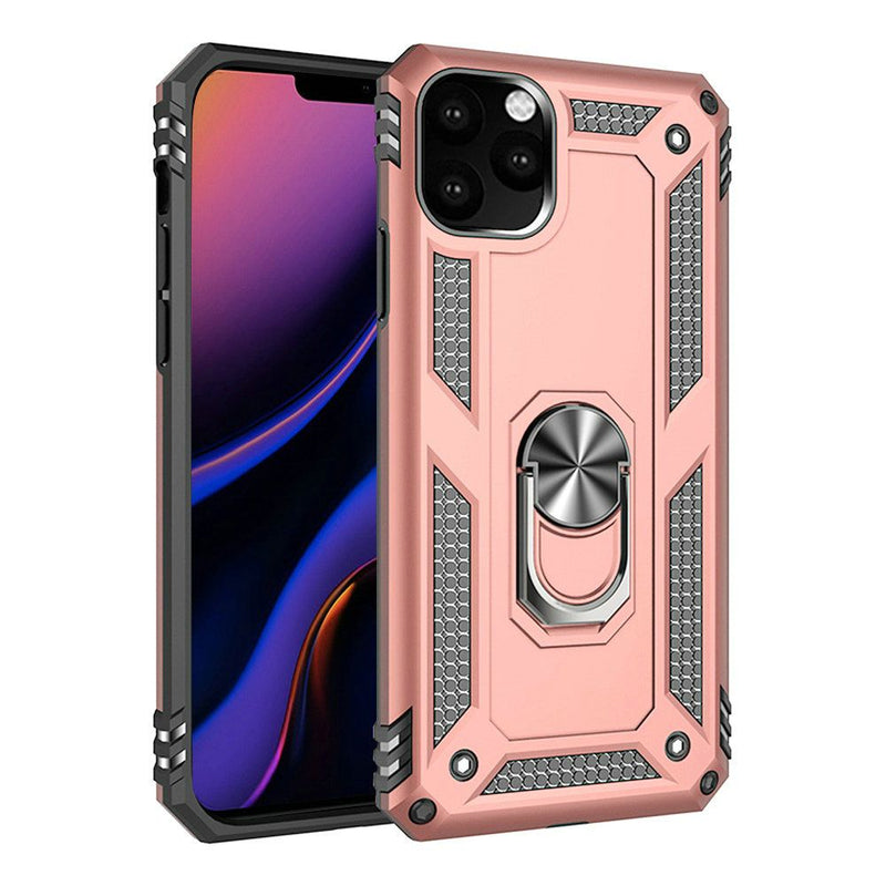 For Apple iPhone 11 PRO (XI 5.8) Magnetic Ring Slim Shockproof PC TPU Hybrid - Rose Gold