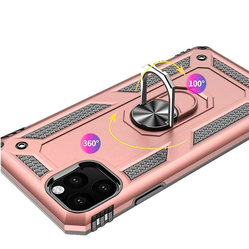 For Apple iPhone 11 PRO (XI 5.8) Magnetic Ring Slim Shockproof PC TPU Hybrid - Rose Gold