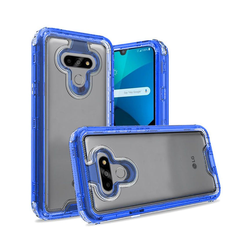 For LG Harmony 4 Premium Transparent Clear Hybrid Case Cover - Clear/Blue