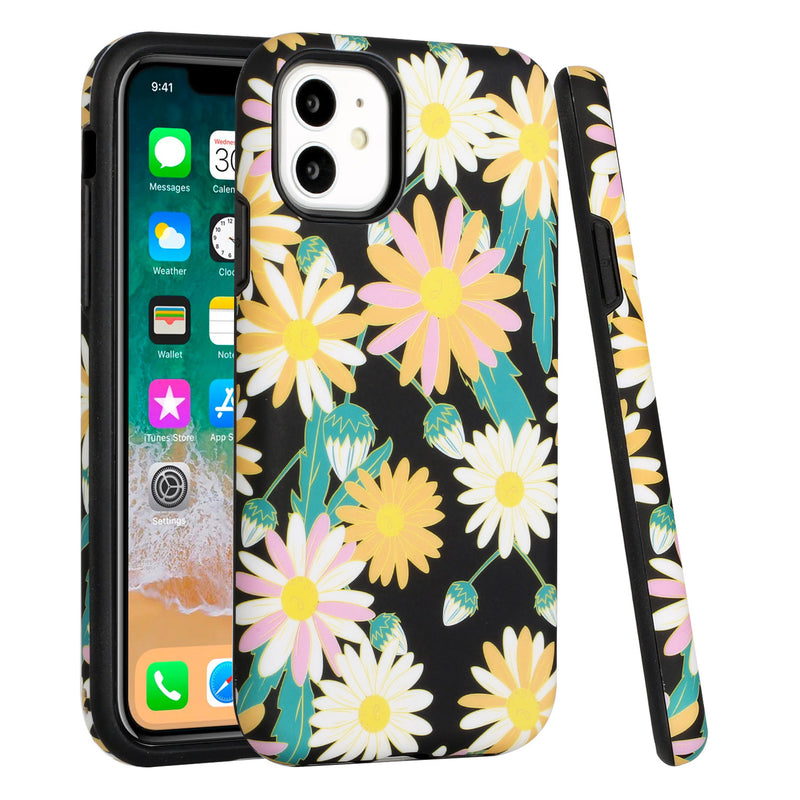 For Apple iPhone 14 PRO MAX 6.7" Bliss Floral Solid Design Hybrid Cover Case - Floral F