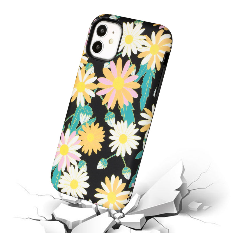 For Apple iPhone 14 PRO MAX 6.7" Bliss Floral Solid Design Hybrid Cover Case - Floral F
