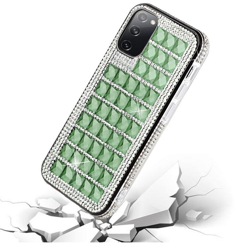 For Samsung Galaxy S20 FE 5G Bling Diamond Shiny Crystal Case Cover - Green