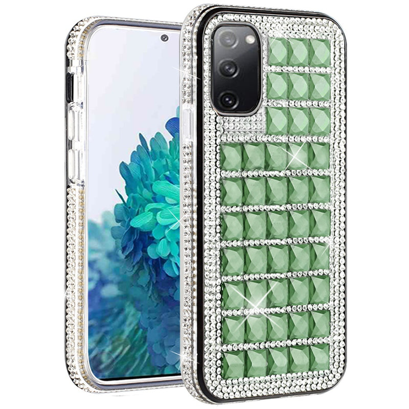 For Samsung Galaxy S20 FE 5G Bling Diamond Shiny Crystal Case Cover - Green