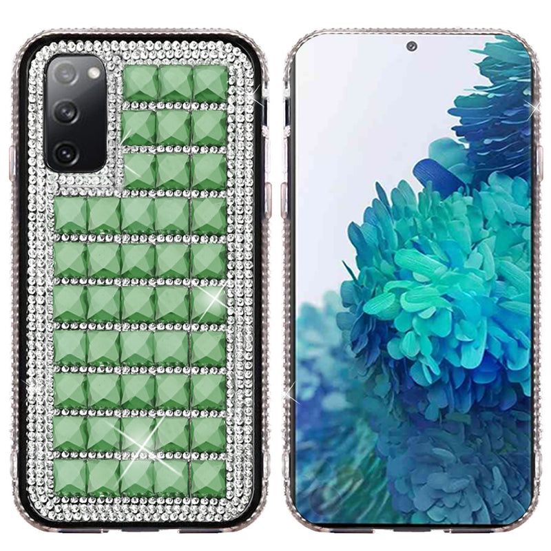 For Samsung Galaxy S20 FE 5G Bling Diamond Shiny Crystal Case Cover - Green