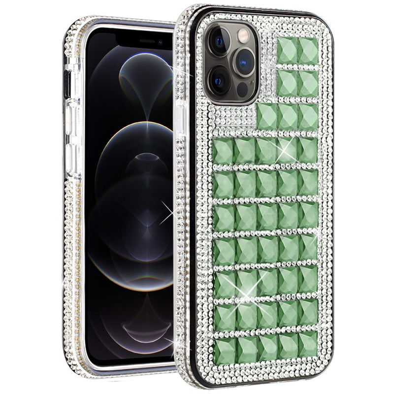 Bling Diamond Shiny Crystal Case Cover For iPhone 12/Pro (6.1 Only)  - Green