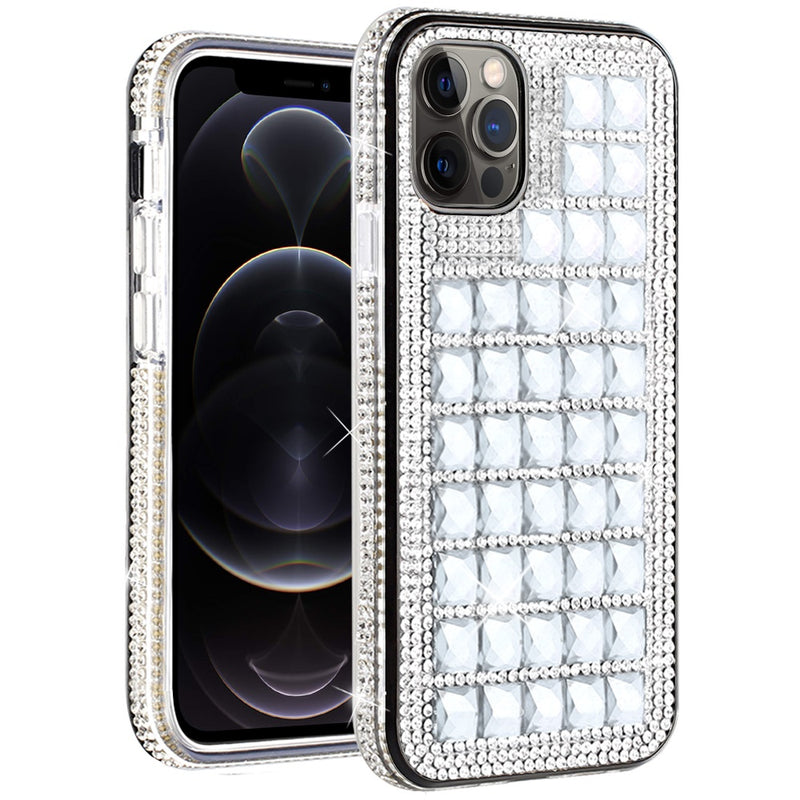 Bling Diamond Shiny Crystal Case Cover For iPhone 12/Pro (6.1 Only) - Silver