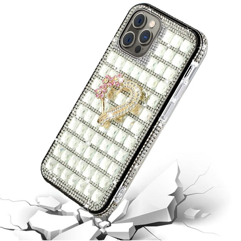 For Apple iPhone 11 (XI6.1) Trendy Fashion Design Hybrid Case Cover - Heart on Silver