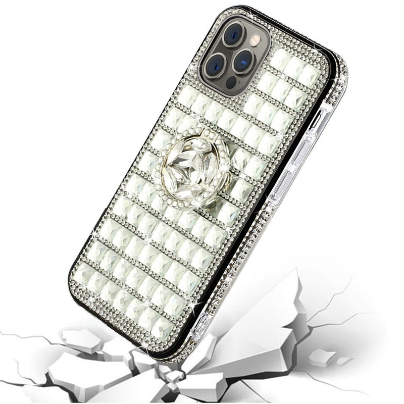 For Apple iPhone SE2 (2020) 8/7/6/6s Trendy Fashion Design Hybrid Case Cover - Ring Stand on Silver