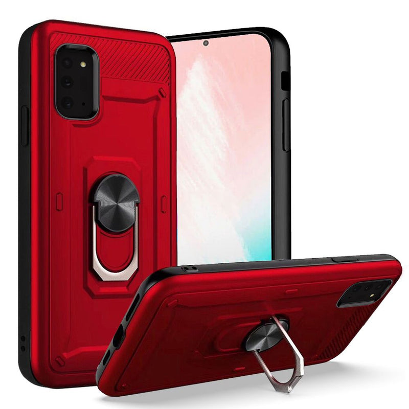 For Samsung Galaxy Note 20 5G Champion Magnetic Ring Kickstand Case Cover - Red
