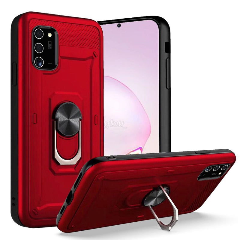 For Samsung Galaxy Note 20 Ultra 5G Champion Magnetic Ring Kickstand Case Cover - Red