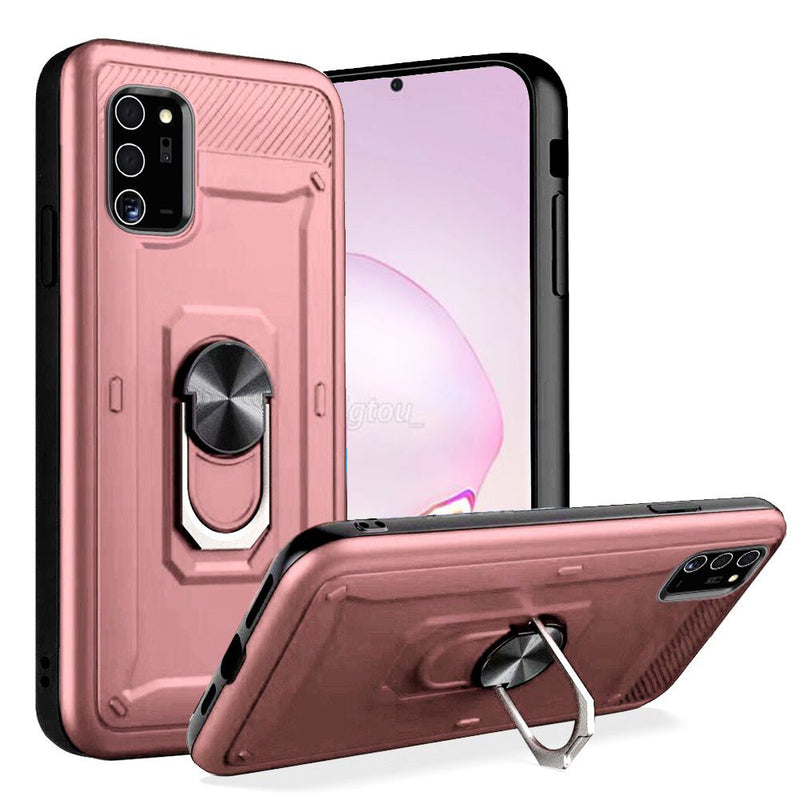 For Samsung Galaxy Note 20 Ultra 5G Champion Magnetic Ring Kickstand Case Cover - Rose Gold