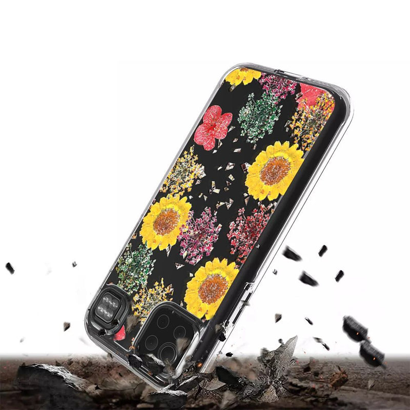 For LG K92 5G Floral Glitter Design Case Cover - Botanic