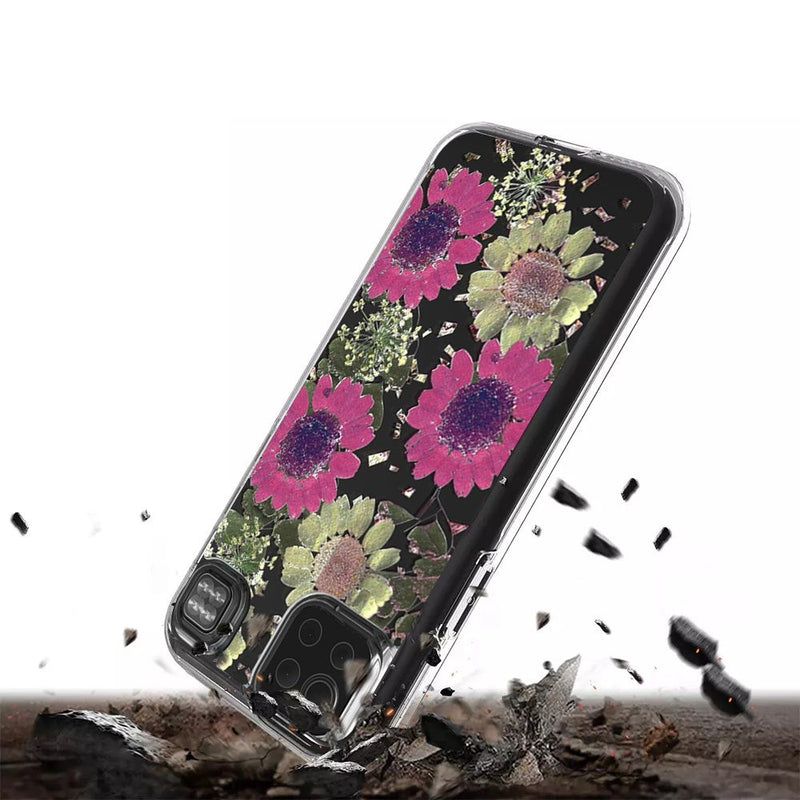 For LG K92 5G Floral Glitter Design Case Cover - Daisy Pink