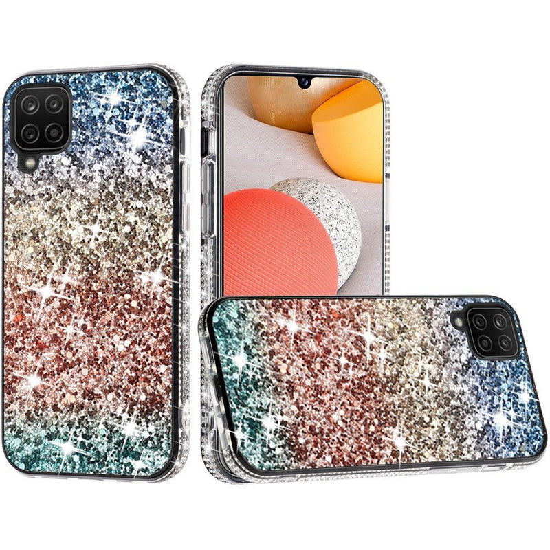 For Samsung A42 5G Decorative Glitter with Diamond All Around Hybrid - B Style