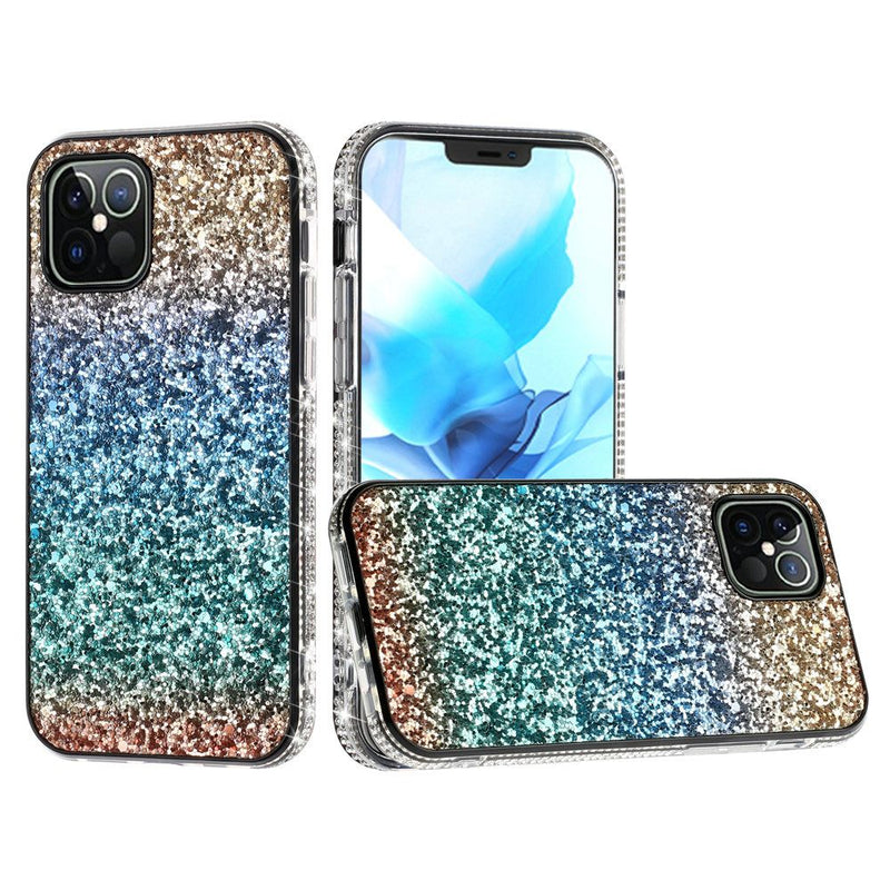 For Apple iPhone 12 6.7 inch Decorative Glitter with Diamond All Around Hybrid - A Style