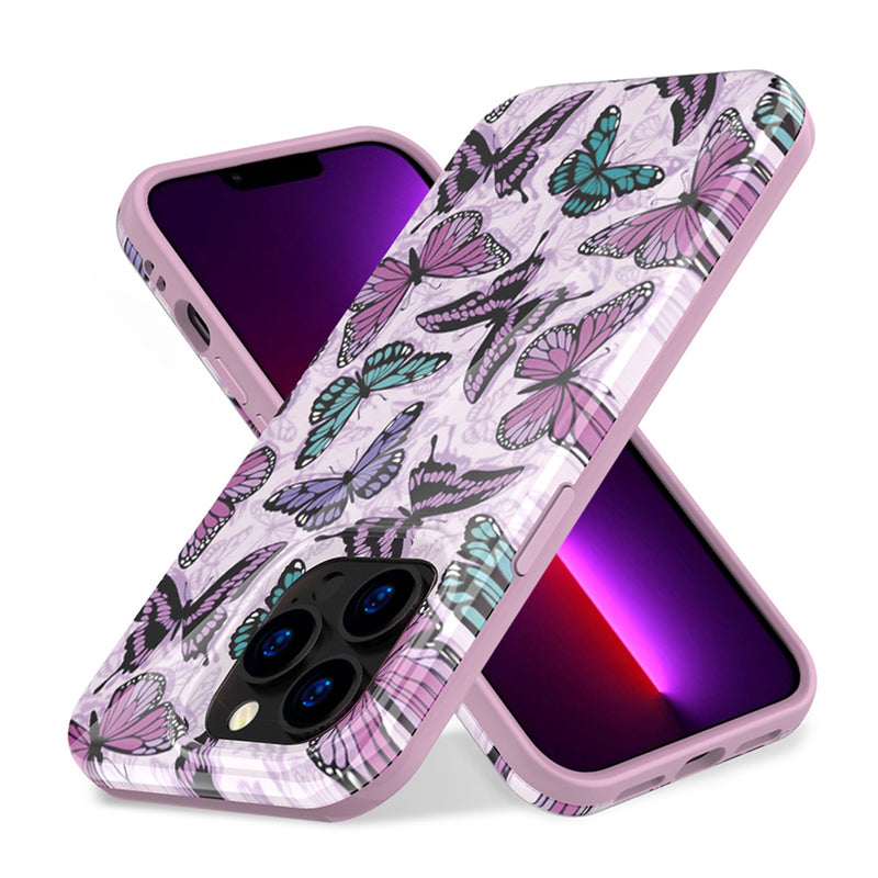 For Apple iPhone 14 PRO 6.1" Delight IMD Design Thick Hybrid Case Cover - B