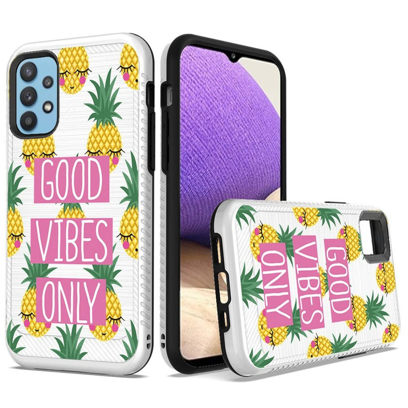 For Samsung A32 5G Design Slim Brushed Hybrid - Good Vibes Only