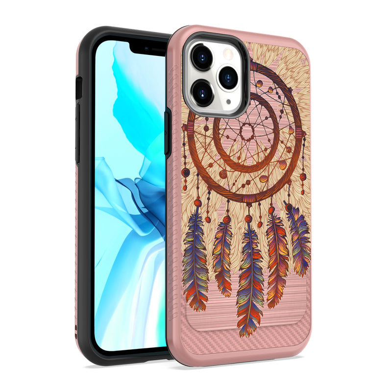 For iPhone 13 6.1 Design Slim Brushed Hybrid - Antique Feather