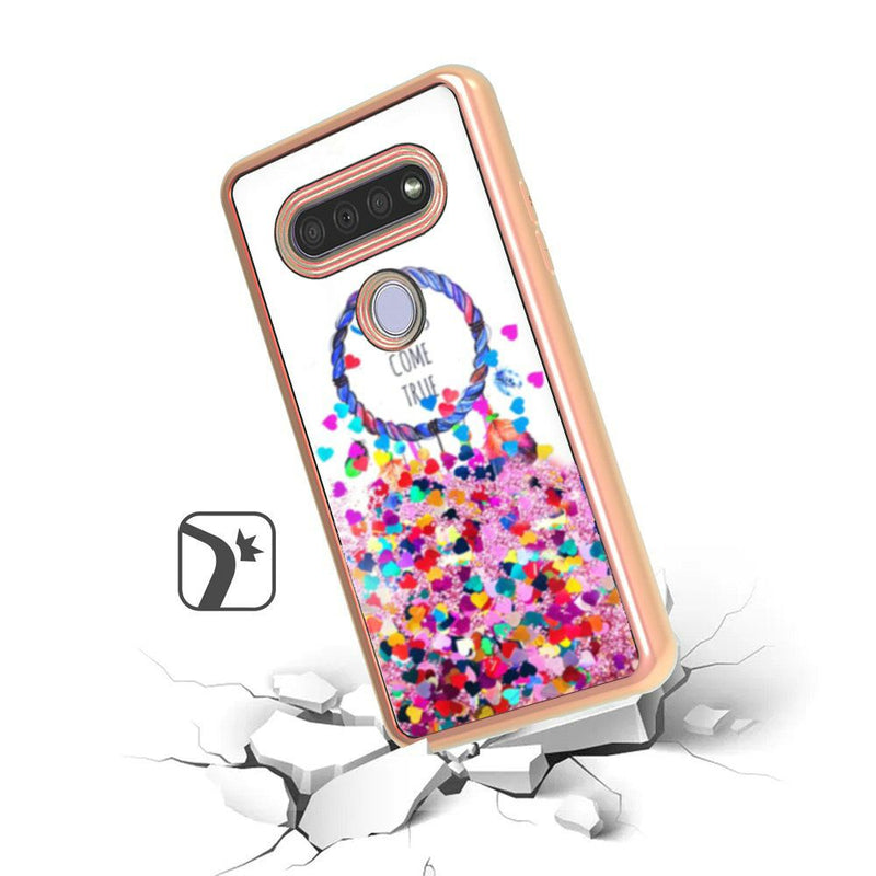 For LG K51 Design Water Quicksand Glitter Case Cover - Dreams Come True