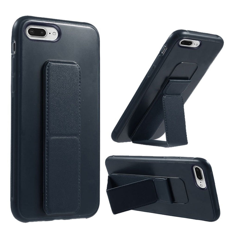 For Apple iPhone SE2 (2020) 8/7/6/6s Foldable Magnetic Kickstand Vegan Case Cover - Black