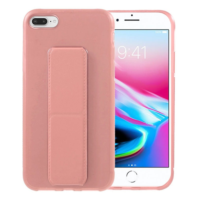 For Apple iPhone SE2 (2020) 8/7/6/6s Foldable Magnetic Kickstand Vegan Case Cover - Light Pink