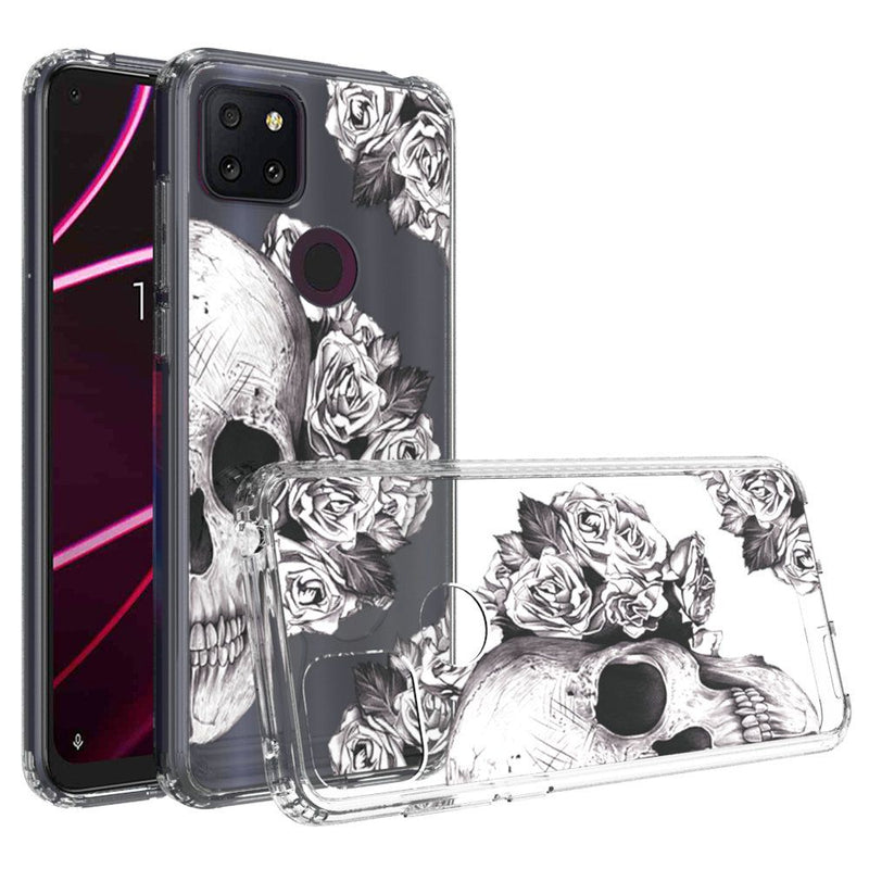 For Revvl 5G Design Transparent Hybrid Case - Skull