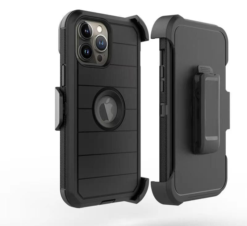 For iPhone 13 Pro Max Fun 3in1 Combo Holster Cover Case - Black