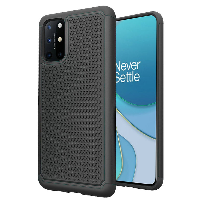 For OnePlus 8T 8T+ Plus 5G Rugged Tough Shockproof Hybrid Case Cover - Black PC + Black TPU