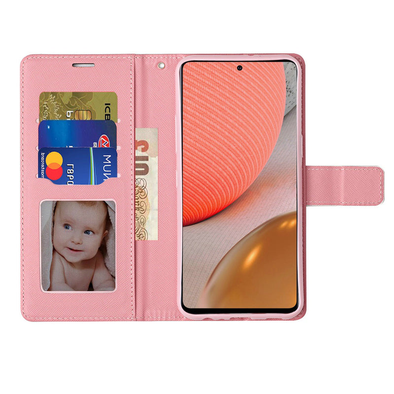 For Moto G Power 2021 Vegan Design Wallet ID Card Case Cover - Flamingo