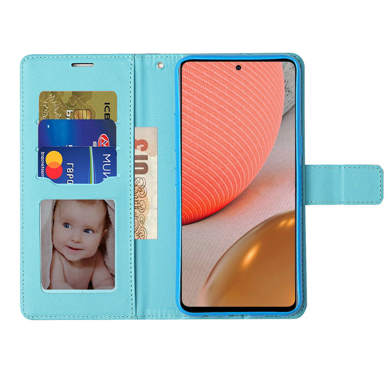 For Moto G Power 2021 Vegan Design Wallet ID Card Case Cover - Live Life