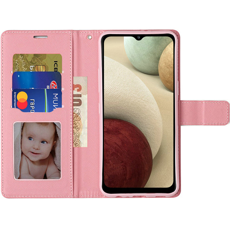 For Motorola Moto One 5G Ace Vegan Design Wallet ID Card Case Cover - Flamingo