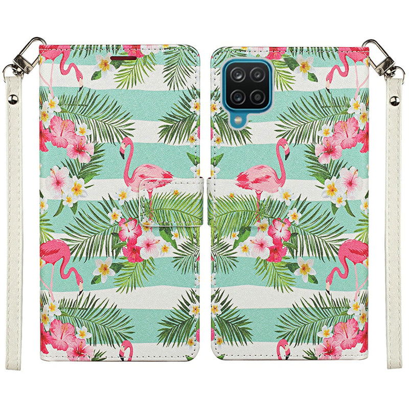 For Moto G Stylus 2021 Vegan Design Wallet ID Card Case Cover - Flamingo