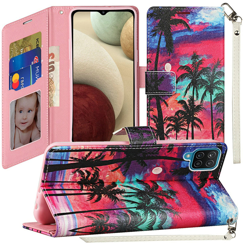 For iPhone 13 Mini 5.4 Vegan Design Wallet ID Card Case Cover - Beautiful Island