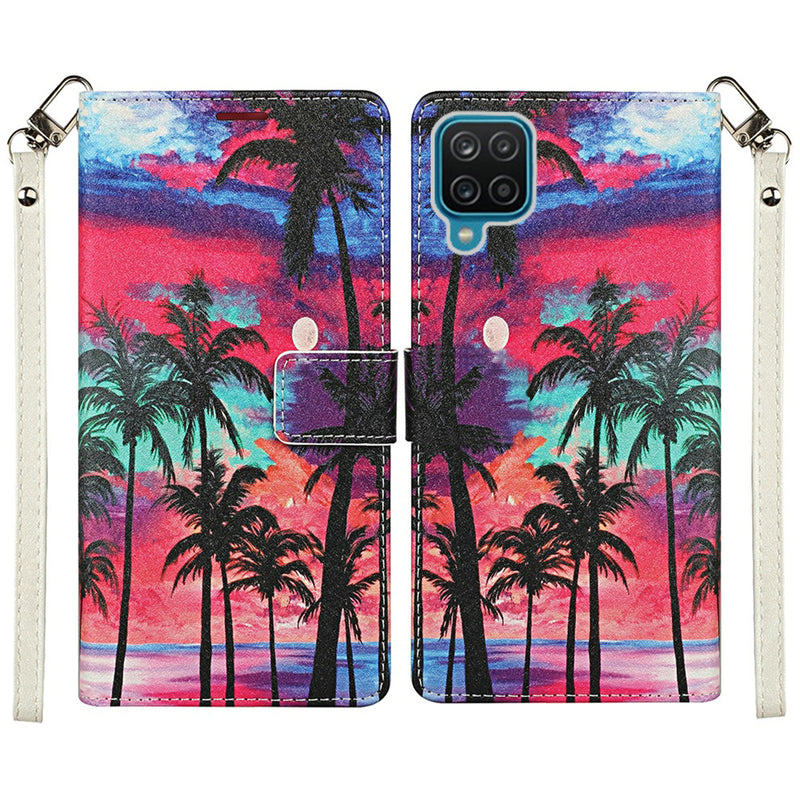 For iPhone 13 Mini 5.4 Vegan Design Wallet ID Card Case Cover - Beautiful Island