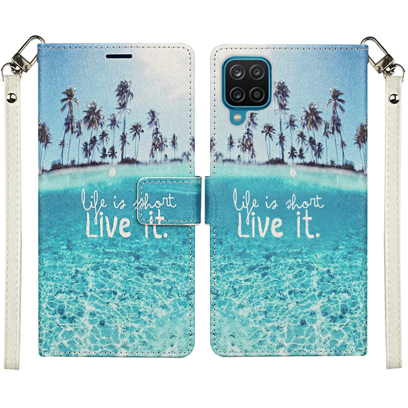 For Moto G Stylus 2021 Vegan Design Wallet ID Card Case Cover - Live Life